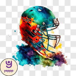 colorful football helmet artwork png design 317