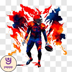 football player with red and blue jersey and helmet png3 design 321