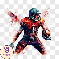 celebrating victory: football player with paint splashes png design 327