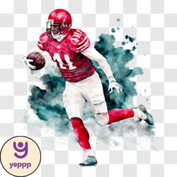 colorful football player artwork png design 325