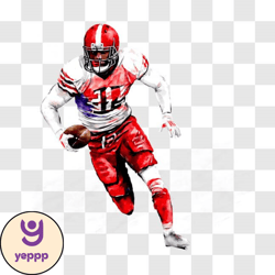 football player running with ball png design 329