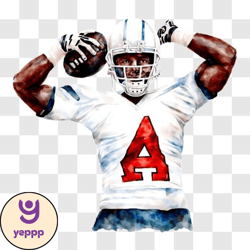 promotional image of football player with letter a on uniform png design 15