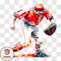 baseball player on field ready to catch ball png design 33