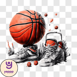 basketball shoes symbolizing love and friendship png design 45