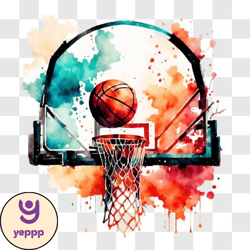 abstract basketball art png design 56
