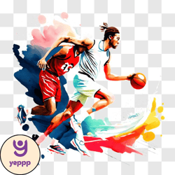 basketball players dribbling and shooting png design 59