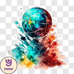 colorful basketball ball art piece png design 71