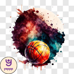 inspirational basketball poster with colorful paint splashes png design 73