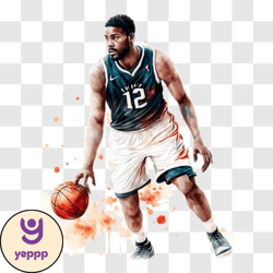 basketball player in action with paint splashes png design 78