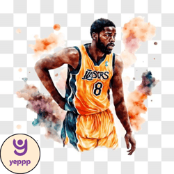 colorful watercolor painting of basketball player png design 89