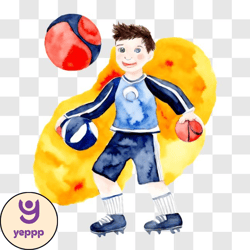 young boy with basketball png design 98