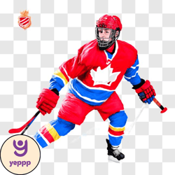 hockey player ready to hit puck with hockey stick png design 125