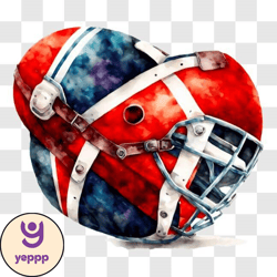 norway flag hockey helmet watercolor painting png design 131