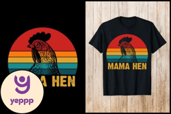 mama hen retro vintage t shirt design 140