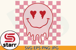 retro valentine checkered melted face design 107