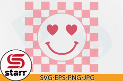 retro valentine checkered smiley face design 113