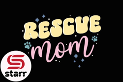 rescue mom retro mothers day svg dog mom design03