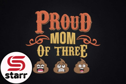 proud mom of three cute poops mother design 67