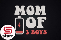 tired mom of 3 boys mothers gift design 88