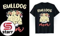 bull dog mom t shirt design 110