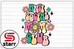 anti social mom club sublimation png design 193