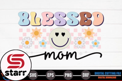 blessed mom – retro mothers day svg design 235