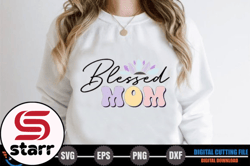 blessed mom – retro mothers day svg design 249