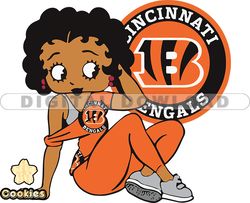 cincinnati bengals betty boop svg, nfl svg, girl sport svg, football svg download digital file 17