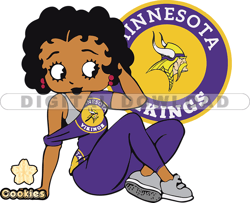 minnesota vikings betty boop svg, nfl svg, girl sport svg, football svg download digital file 18