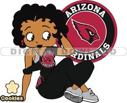 arizona cardinals betty boop svg, nfl svg, girl sport svg, football svg download digital file 24