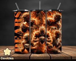 chicago bears  glow tumbler wraps, , nfl logo,, nfl sports, nfl design png by cookies  02