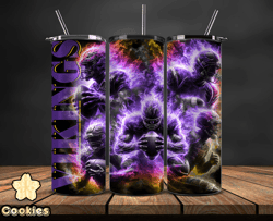 minnesota vikings  glow tumbler wraps, , nfl logo,, nfl sports, nfl design png by cookies  31