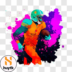 football player running with the ball png design 01