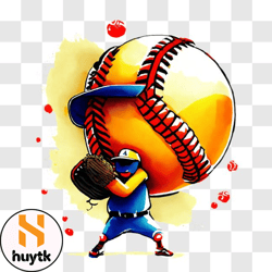 baseball player throwing enormous ball png design 26