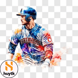 colorful baseball player in action png design 28