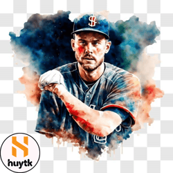 colorful baseball painting png design 32