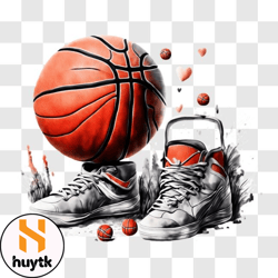 basketball shoes symbolizing love and friendship png design 45