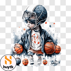 young boy engaged in basketball activity png design 63