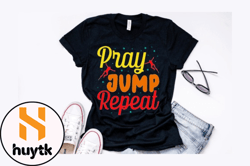 pray jump repeat vintage t shirt design design 201