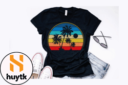 vintage retro palm tree beach design design 285