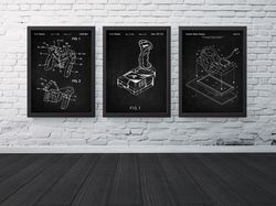 Video Game Patent Set of 3, Joystick Poster, VIdeo Game Art, Video Game Control Unit, Nursery Decor, -1.jpg