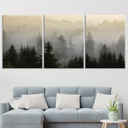 forest and mountain wall art set print landscape pine tree wall art living room nature poster set of 3 canvas bedroom 3