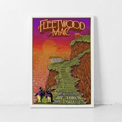 fleetwood mac music gig concert poster classic retro rock vintage wall art print decor canvas poster-1