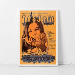 janis joplin music gig concert poster classic retro rock vintage wall art decor canvas poster-1