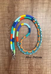 extra long bead crochet necklace bohemian style necklace, necklace, beadwork necklace, handmade necklace, woman gift