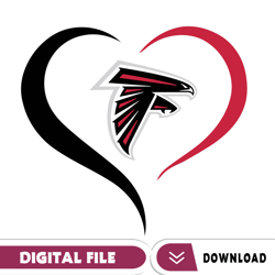 atlanta falcons heart logo svg, atlanta falcons svg, sport svg, football teams svg, nfl svg