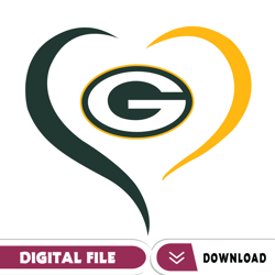 Green Bay Packers  Heart Logo Svg, Cincinnati Bengals Svg, Sport Svg, Football Teams Svg, NFL Svg