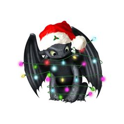 toothless svg, cartoon svg, santa hat svg, christmas light svg, merry christmas svg, famous cartoon character svg, ficti