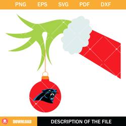 carolina panthers grinch hand holding christmas svg