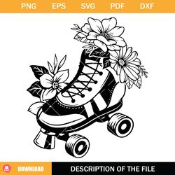 floral roller skate svg, roller girl svg, sport svg